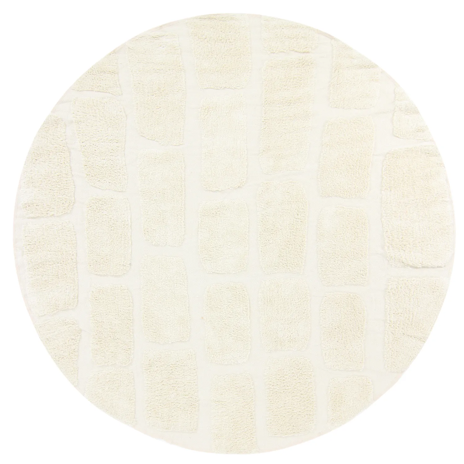 Rund Teppich - Cyrus Natural Cotton Shaggy (cremefarben)