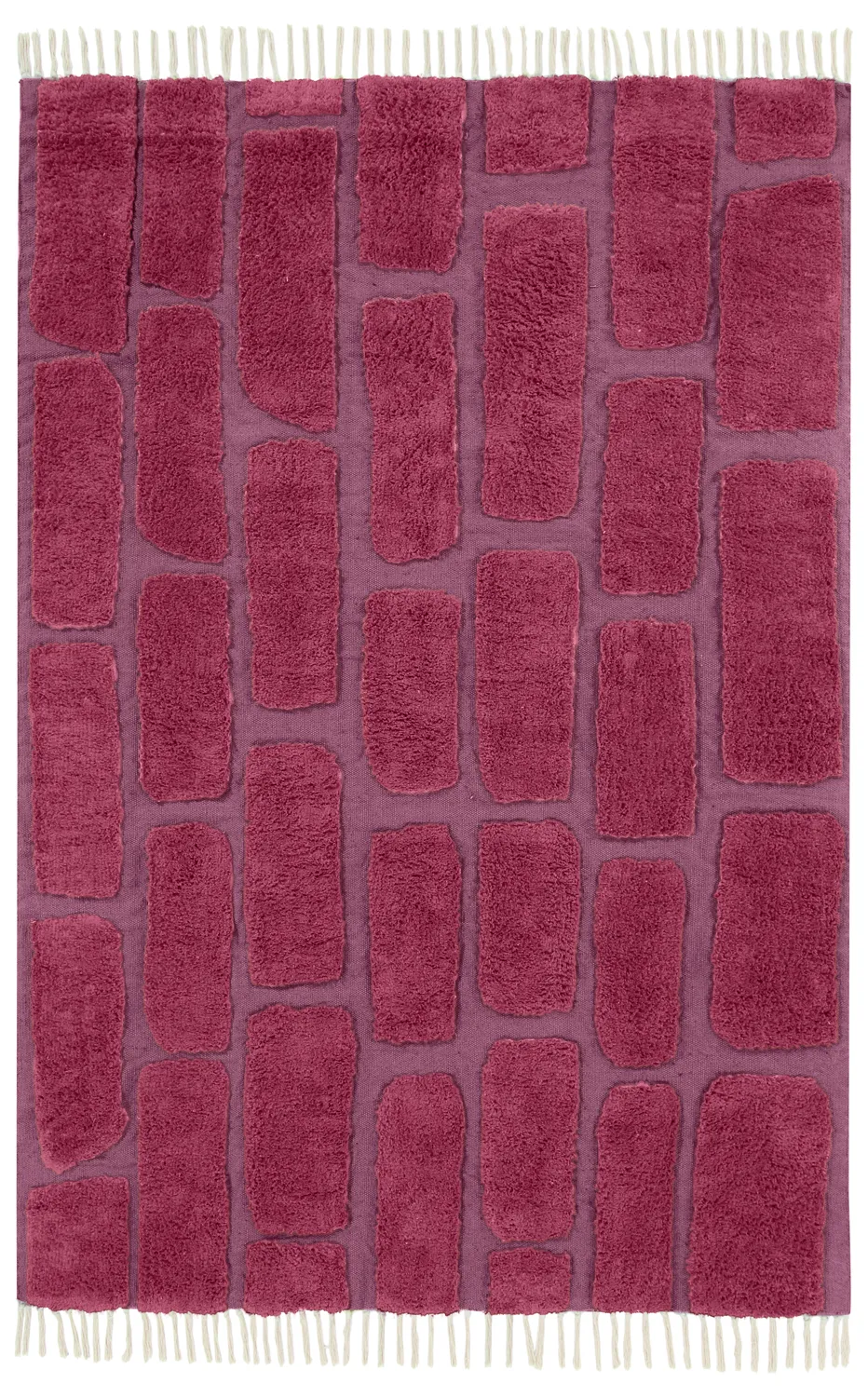 Hochflorteppiche - Cyrus Natural Cotton Shaggy (rot)