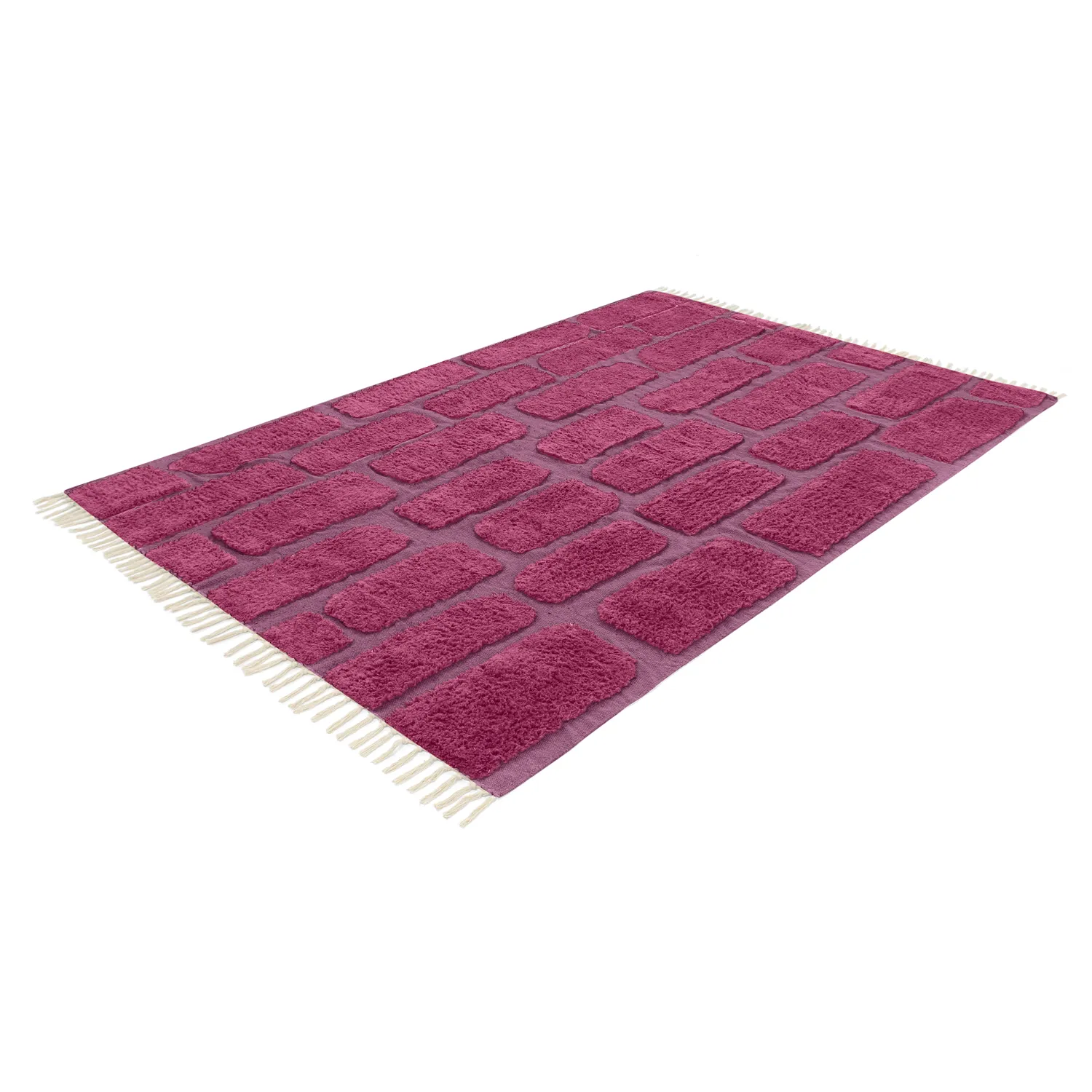 Hochflorteppiche - Cyrus Natural Cotton Shaggy (rot)