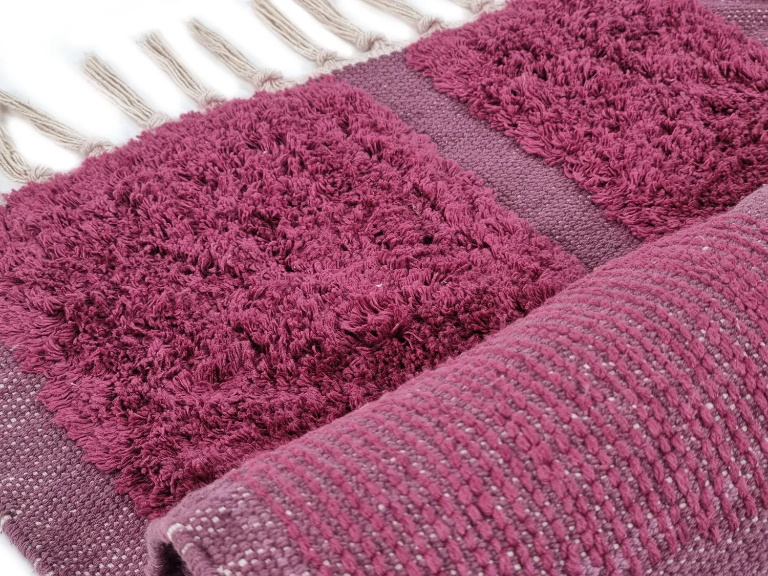 Hochflorteppiche - Cyrus Natural Cotton Shaggy (rot)