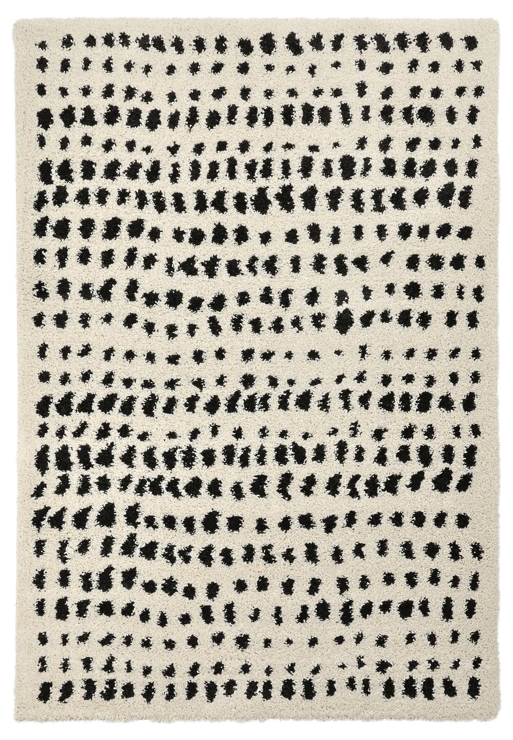 Hochflorteppiche - Dotty (schwarz/weiß)
