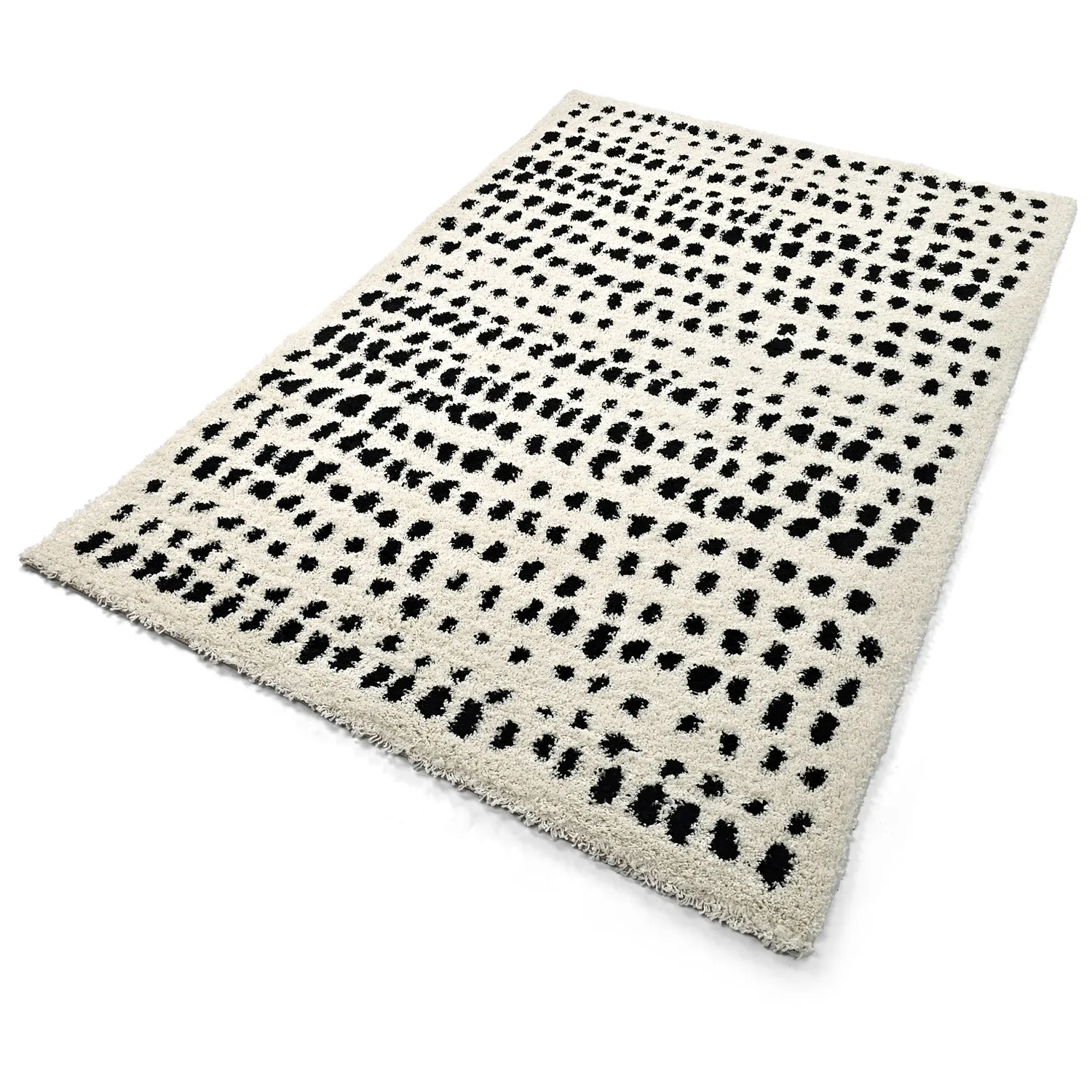 Hochflorteppiche - Dotty (schwarz/weiß)