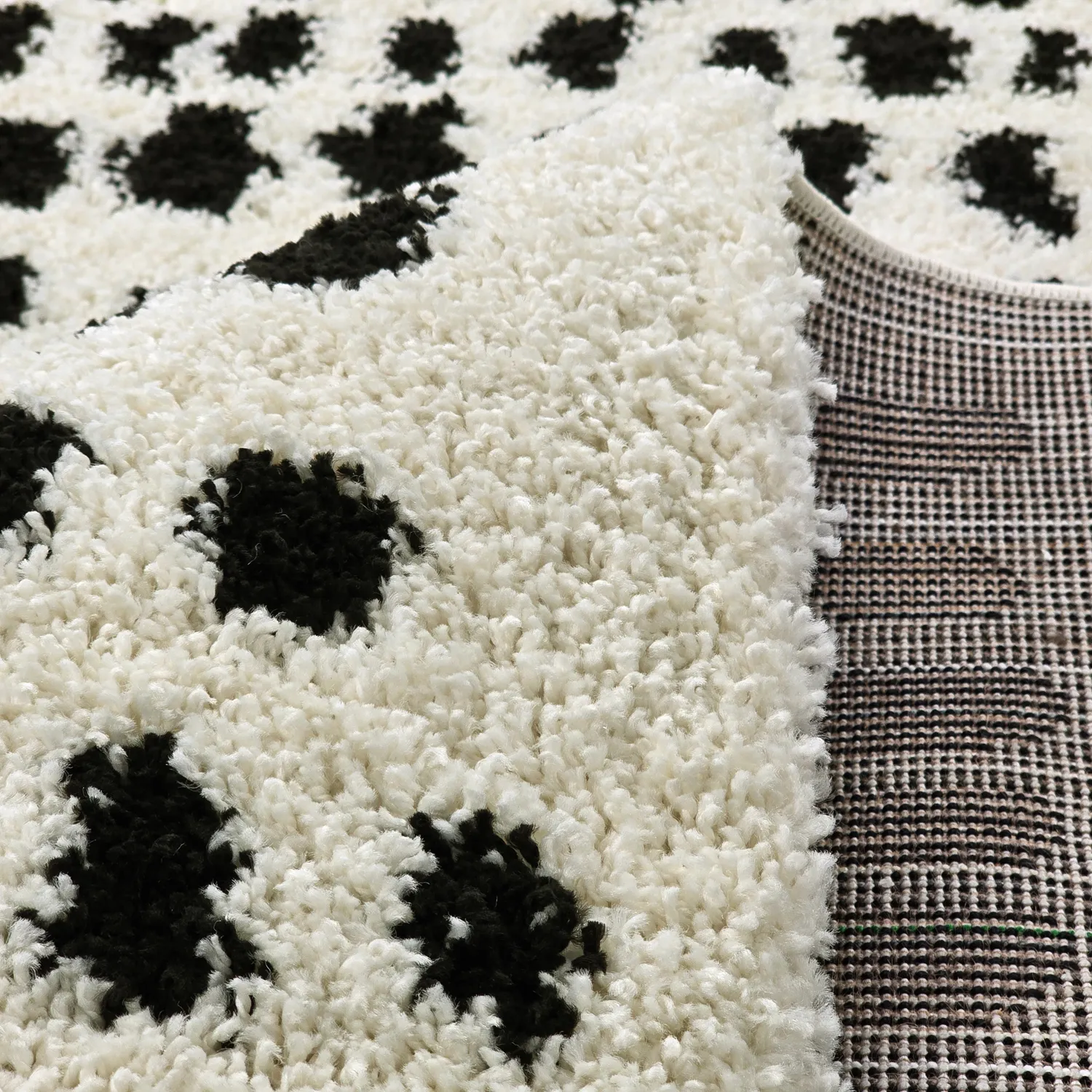 Hochflorteppiche - Dotty (schwarz/weiß)