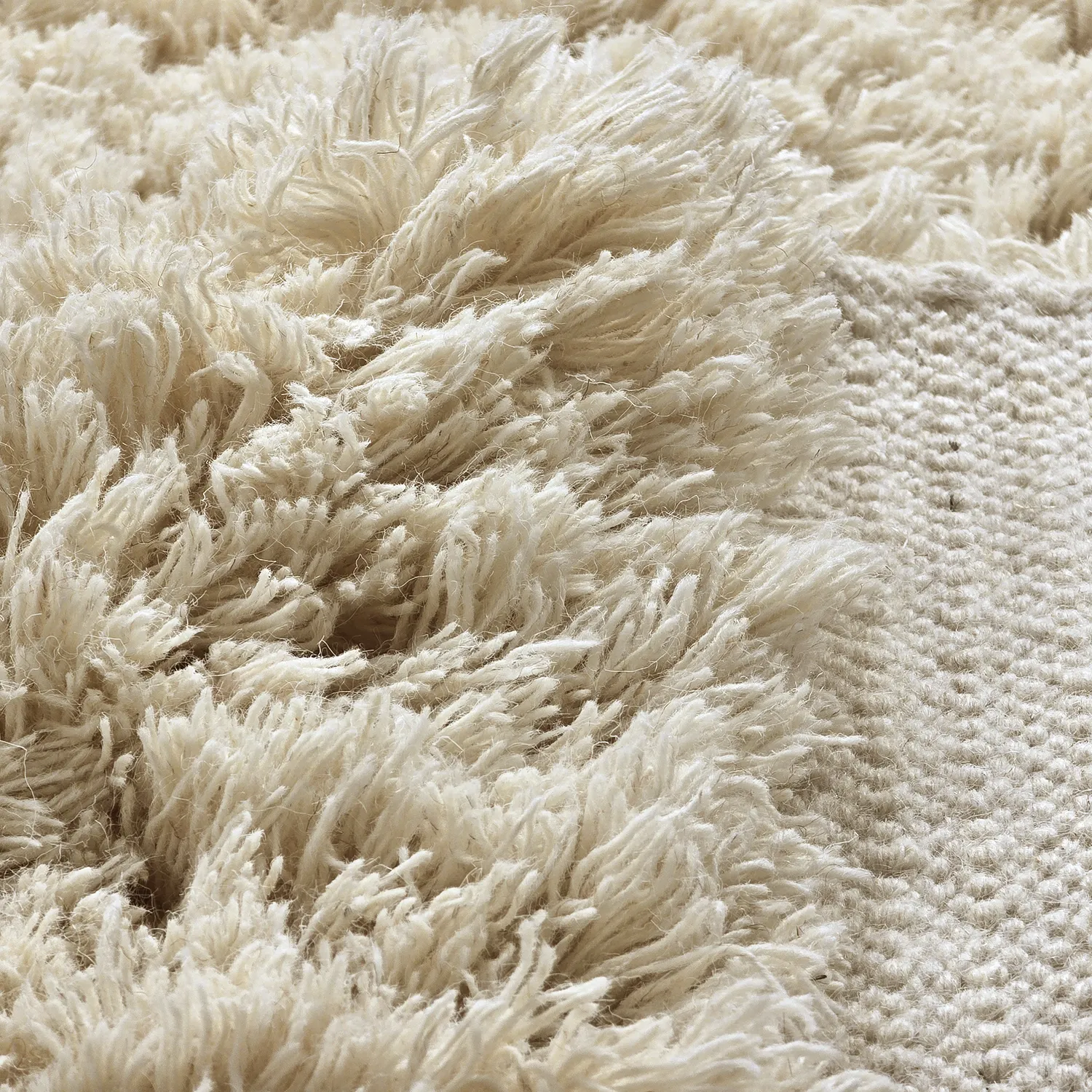 Hochflorteppiche - Fassale Hand Woven Wool Shaggy (creme)