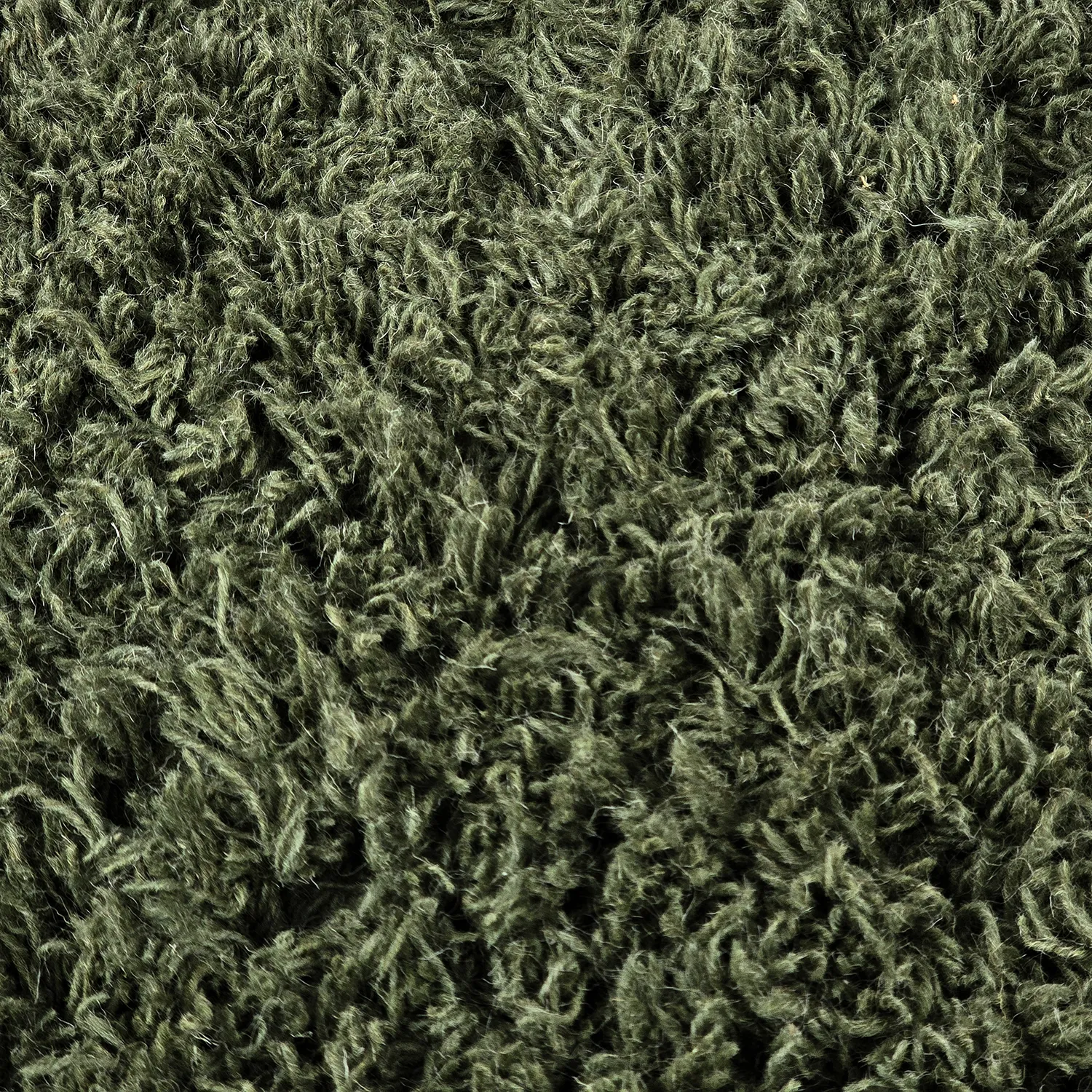 Rund Teppich - Fassale Hand Woven Wool Shaggy (moosgrün)