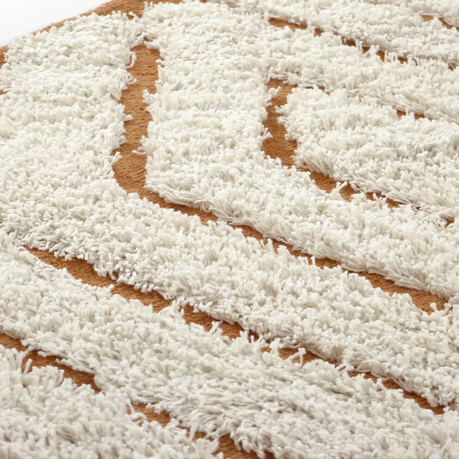 Runde Teppiche - Holwell Natural Cotton Shaggy (cremefarben/braun)
