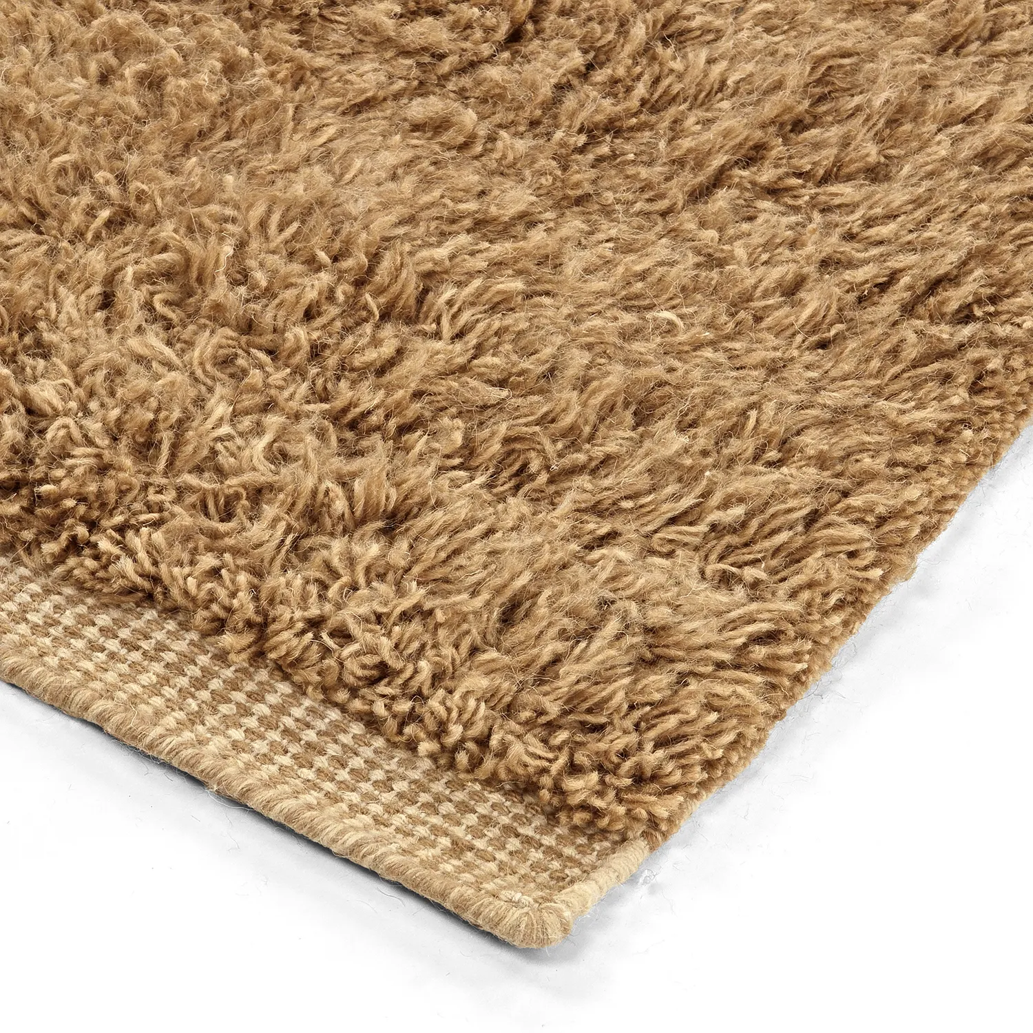 Hochflorteppiche - Kiberg Hand Woven Wool Shaggy (beige)