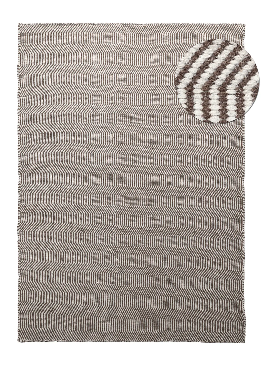 Wollteppich - Larkana (braun/weiß)