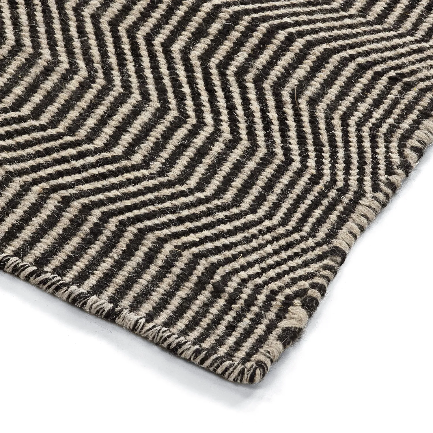 Wollteppich - Larkana (beige/schwarz)