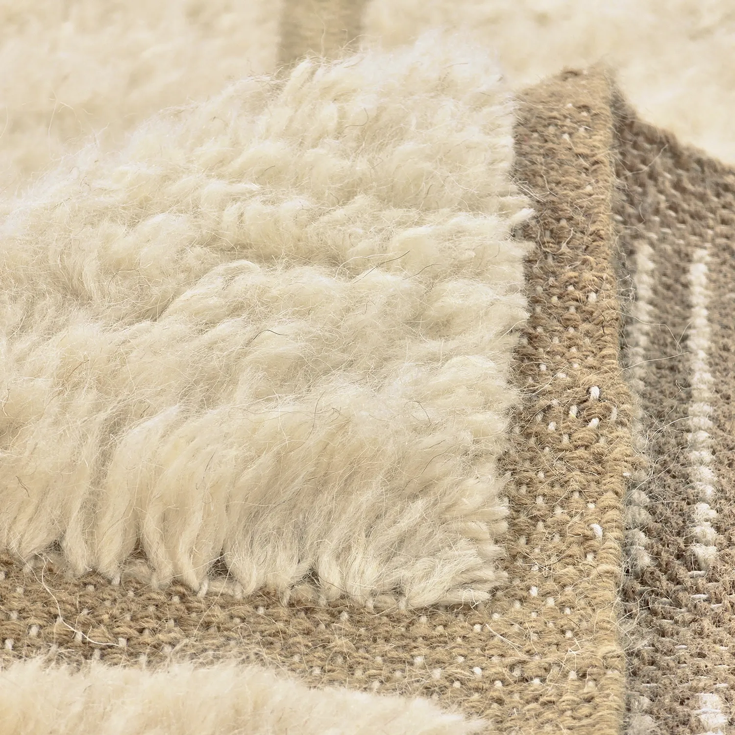 Hochflorteppiche - Leknes Hand Woven Wool Shaggy (creme)