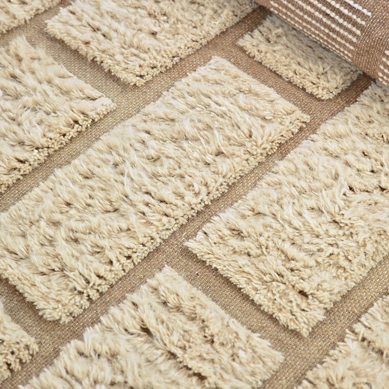 Hochflorteppiche - Leknes Hand Woven Wool Shaggy (creme)