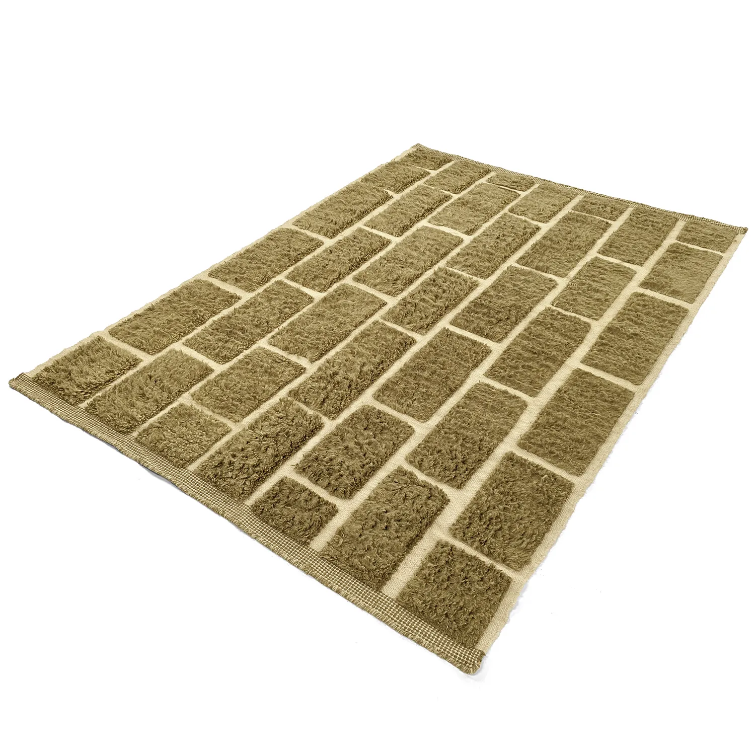 Hochflorteppiche - Leknes Hand Woven Wool Shaggy (grün)