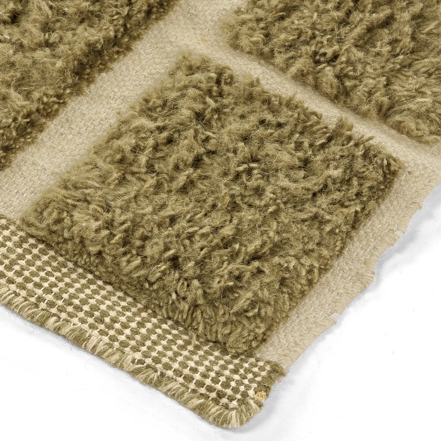 Hochflorteppiche - Leknes Hand Woven Wool Shaggy (grün)