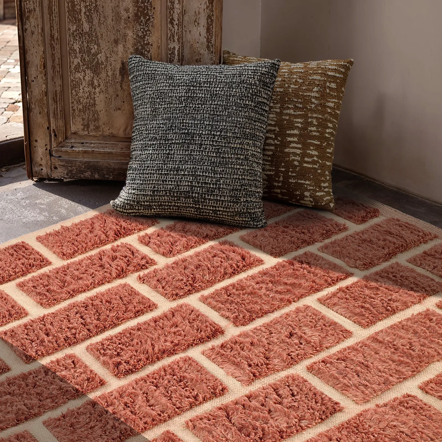 Hochflorteppiche - Leknes Hand Woven Wool Shaggy (terrakotta)