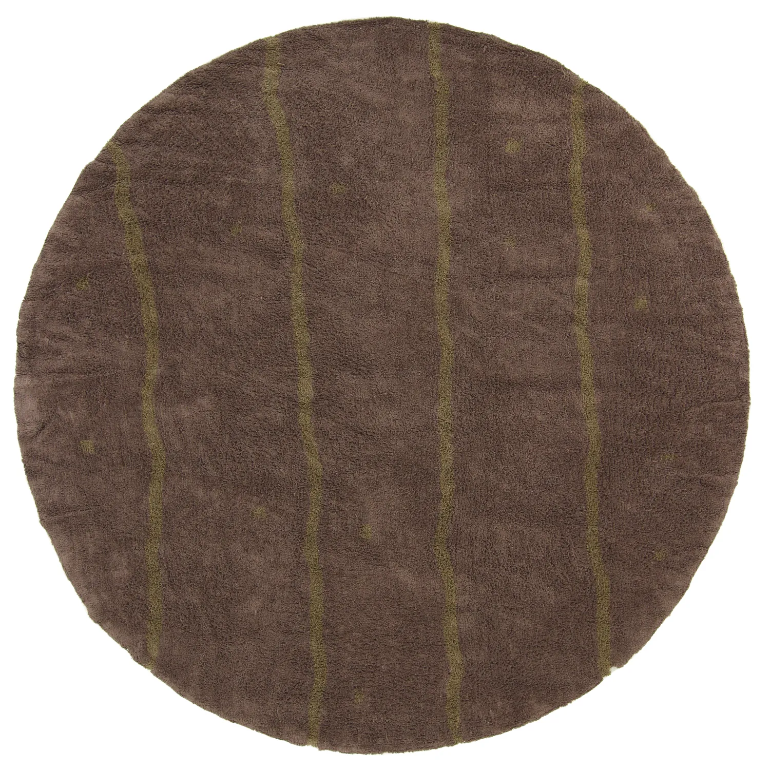 Rund Teppich - Leora Natural Cotton Shaggy (braun/oliv)