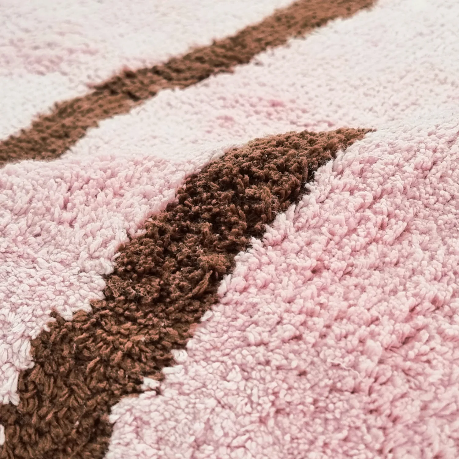 Hochflorteppiche - Leora Natural Cotton Shaggy (rosa/braun)