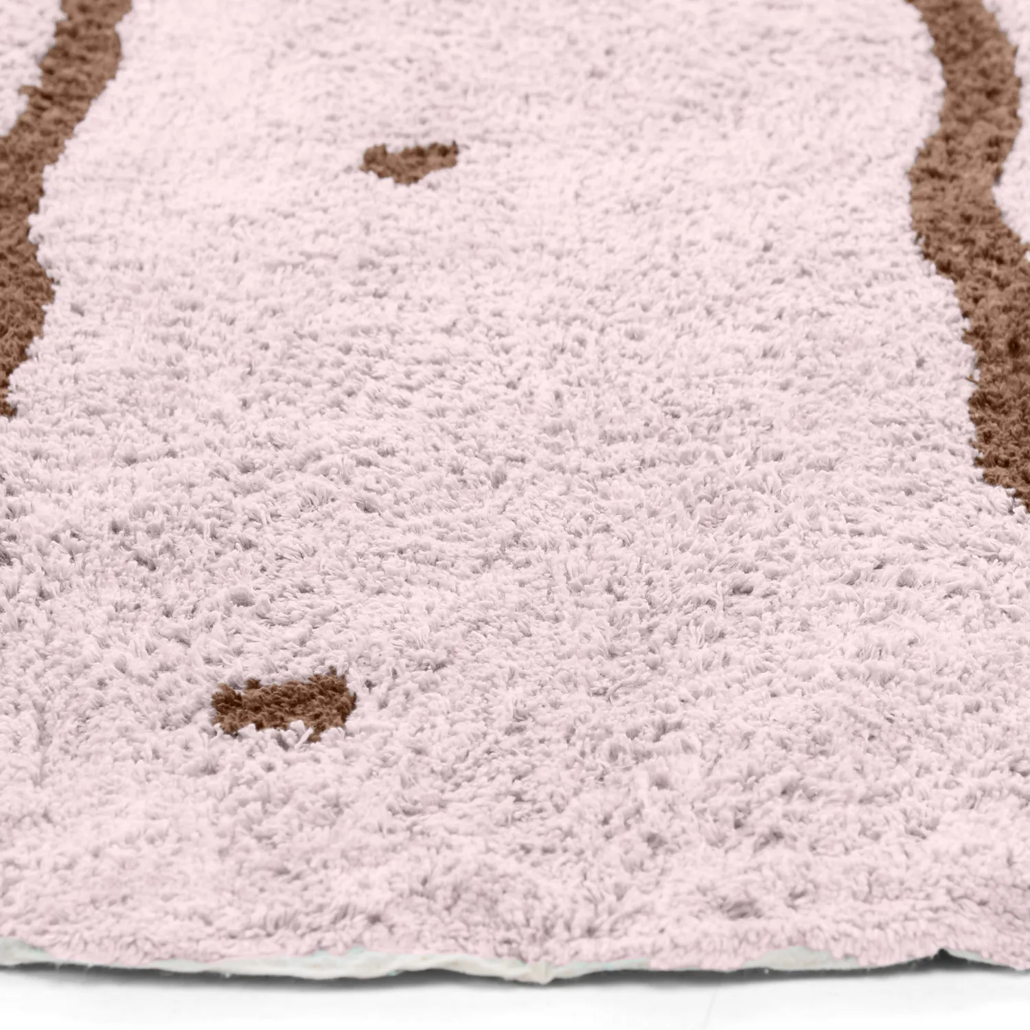 Rund Teppich - Leora Natural Cotton Shaggy (rosa/braun)