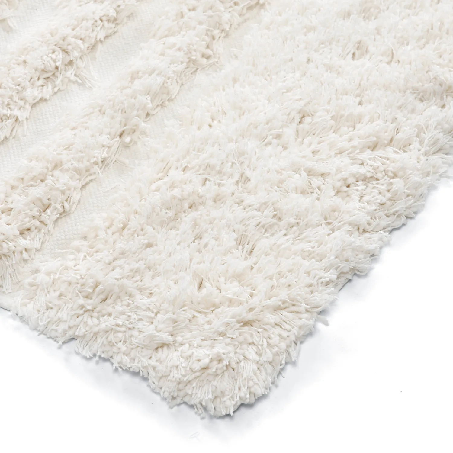 Hochflorteppiche - Lindos Natural Cotton Shaggy (weiß)