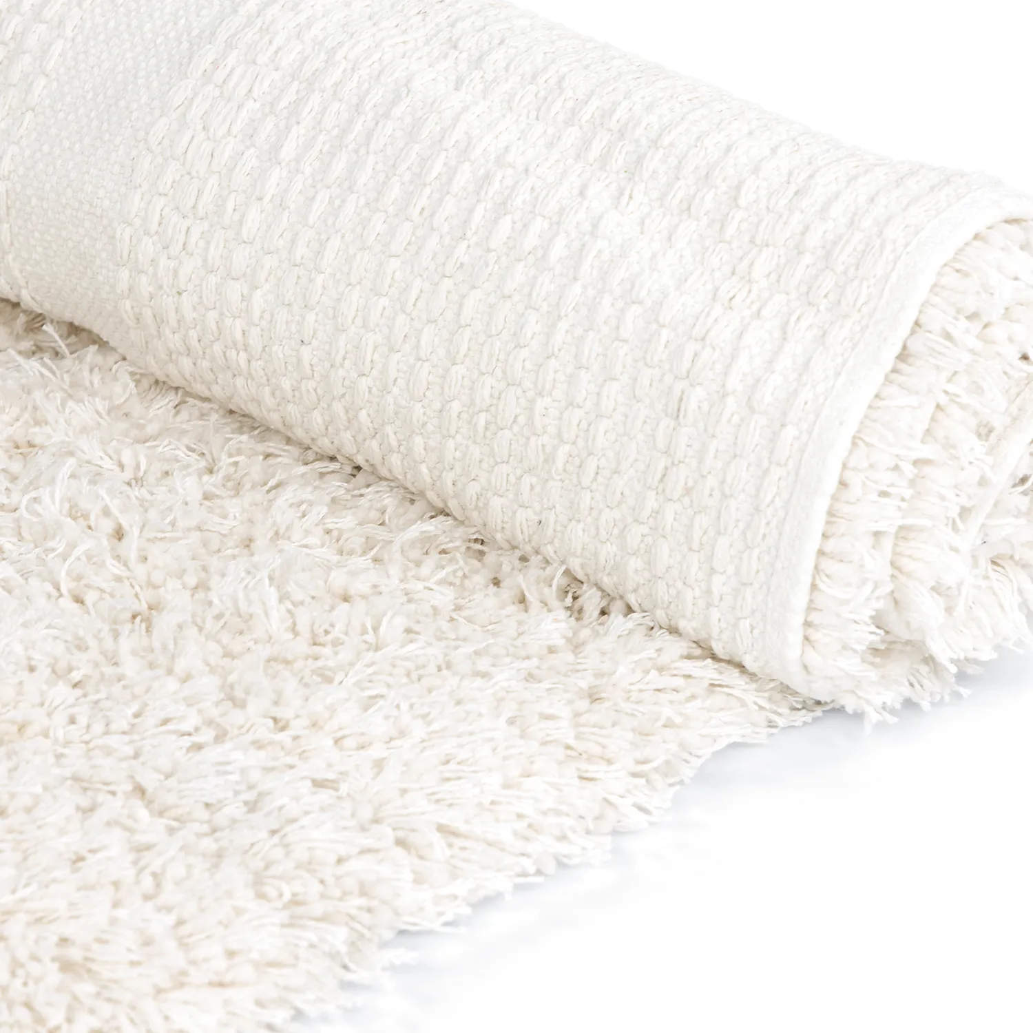 Hochflorteppiche - Lindos Natural Cotton Shaggy (weiß)