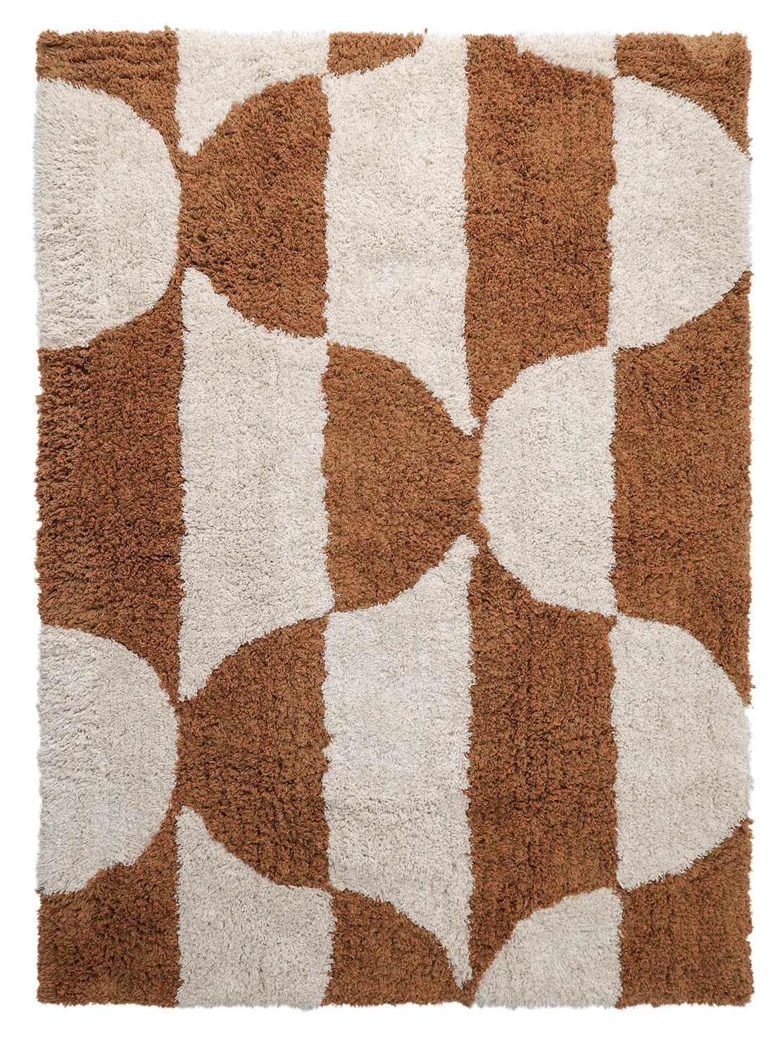 Hochflorteppiche - Kalymnos Natural Cotton Shaggy (offwhite/ocker)