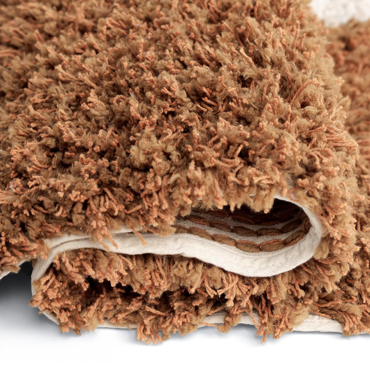 Hochflorteppiche - Kalymnos Natural Cotton Shaggy (offwhite/ocker)