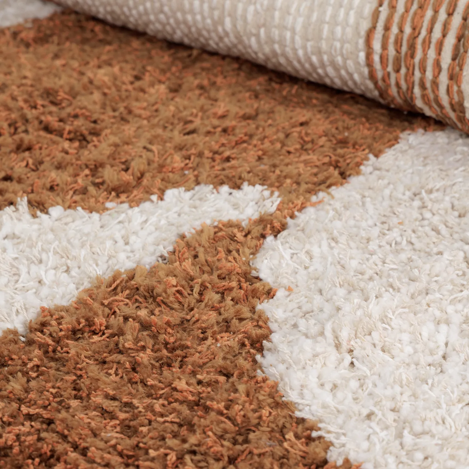 Hochflorteppiche - Kalymnos Natural Cotton Shaggy (offwhite/ocker)