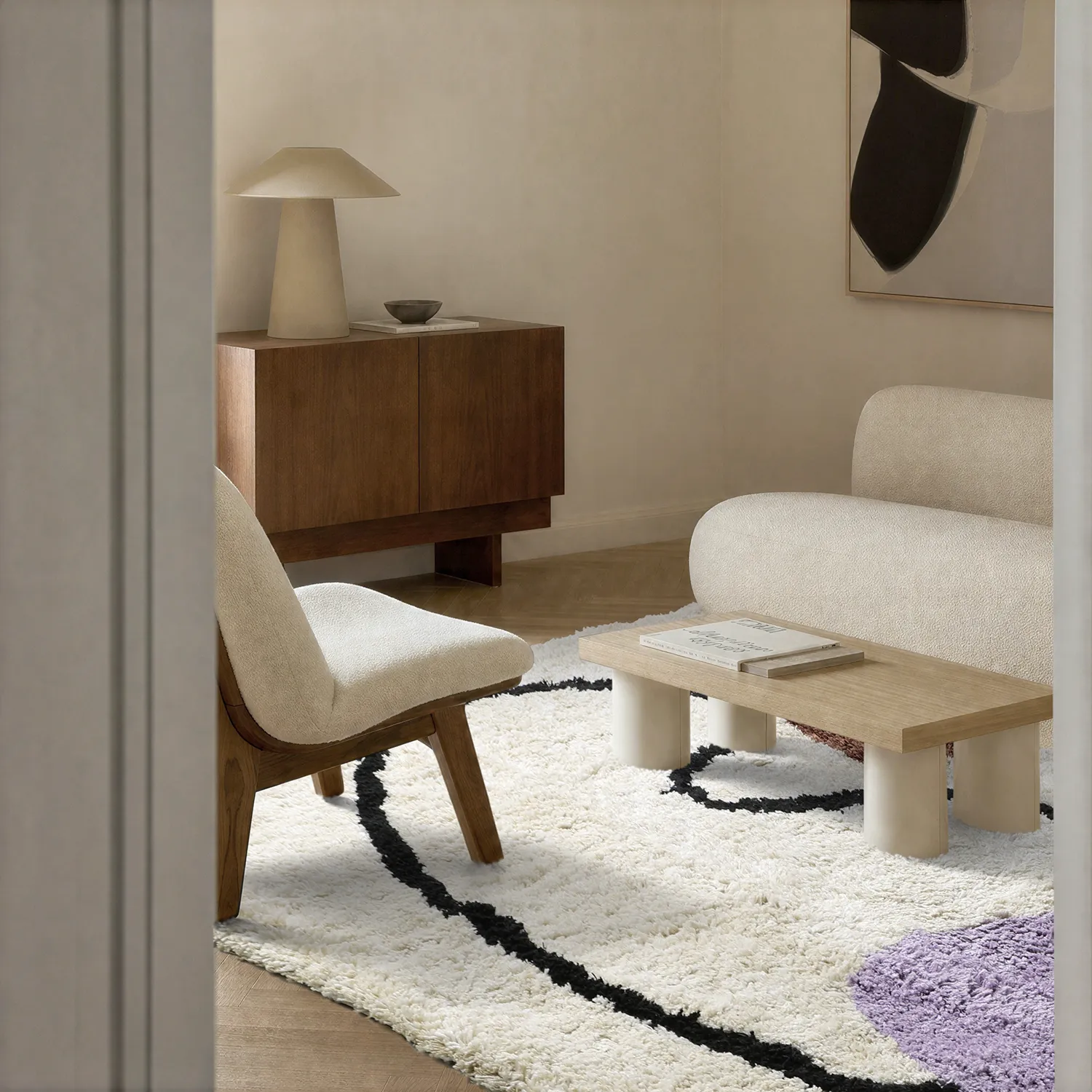 Hochflorteppiche - Naousa Natural Cotton Shaggy (mehrfarbig)