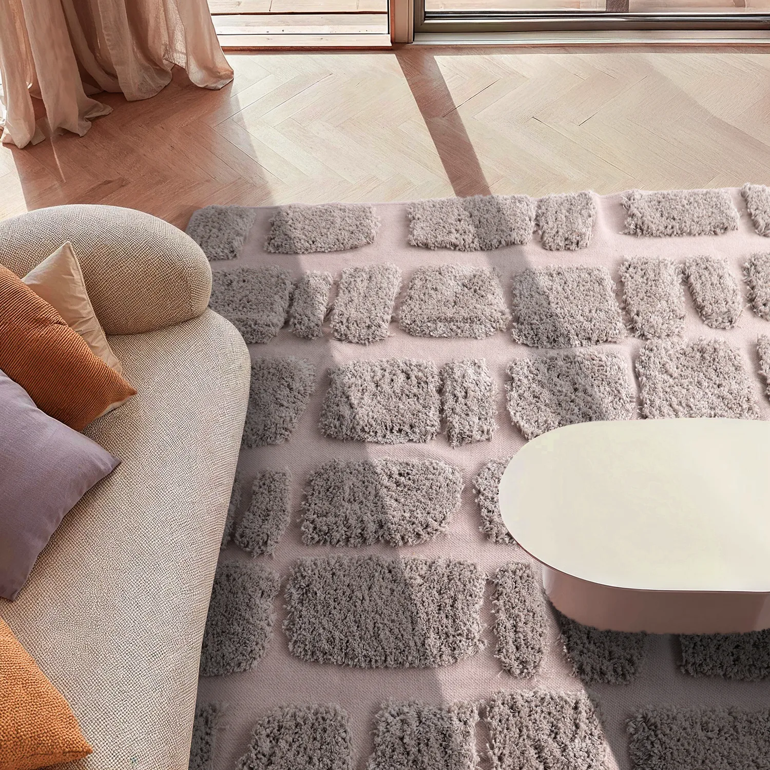 Hochflorteppiche - Otranto Natural Cotton Shaggy (taupe)