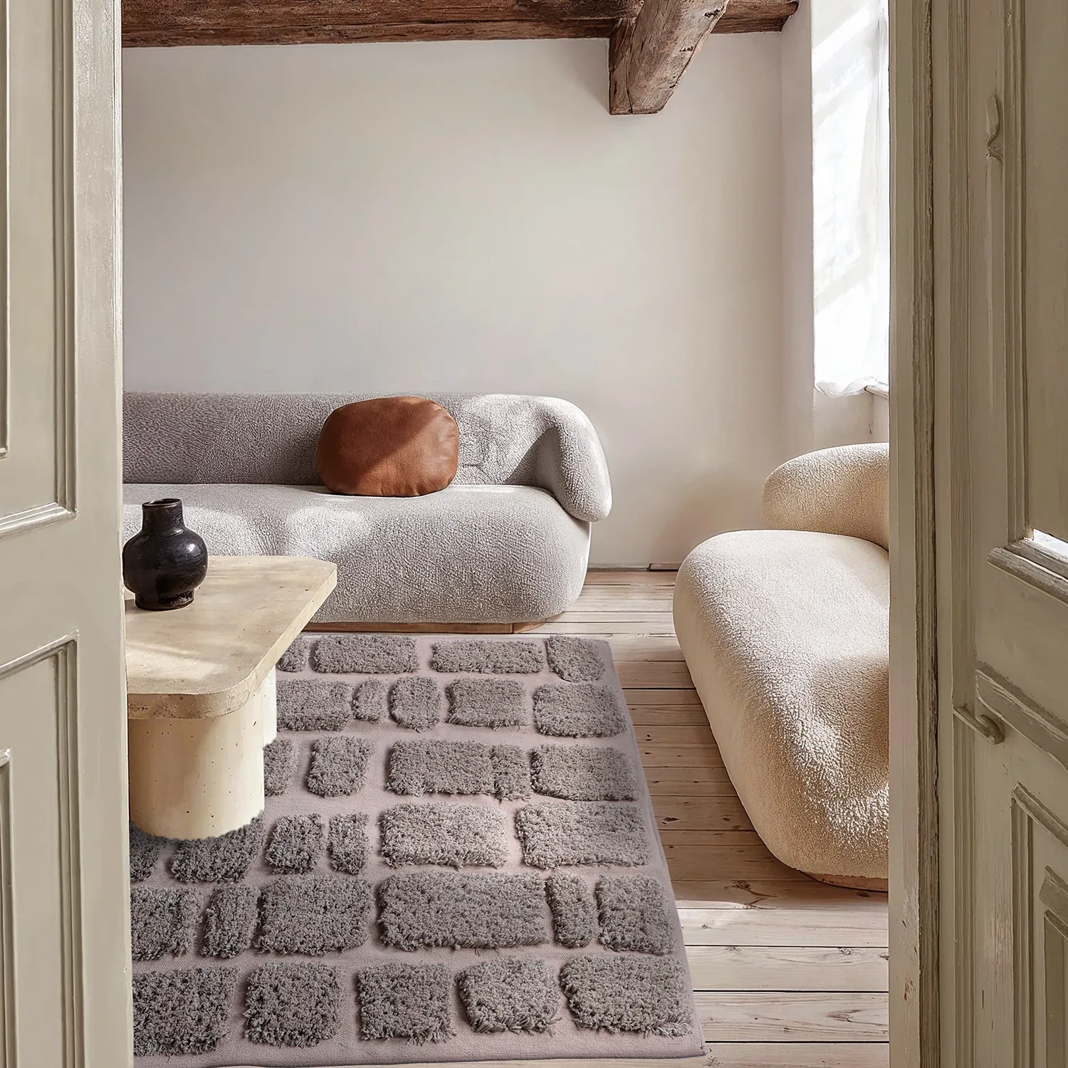 Hochflorteppiche - Otranto Natural Cotton Shaggy (taupe)