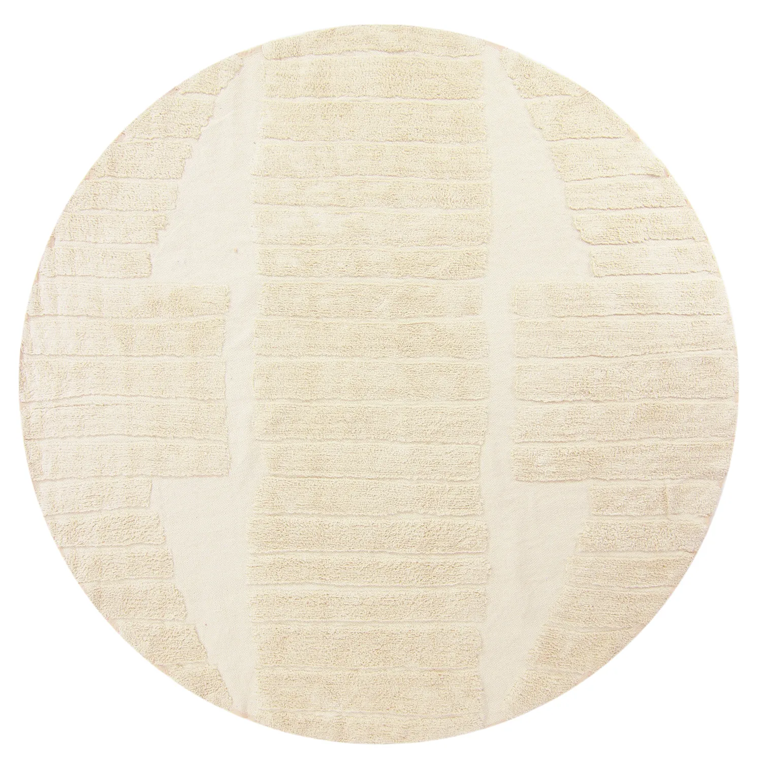 Rund Teppich - Rani Natural Cotton Shaggy (beige)