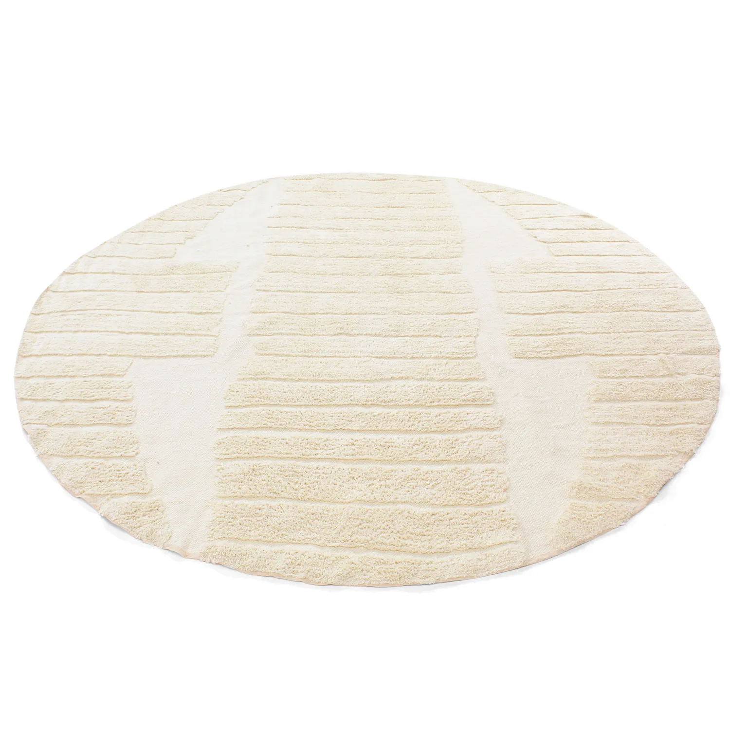 Rund Teppich - Rani Natural Cotton Shaggy (beige)