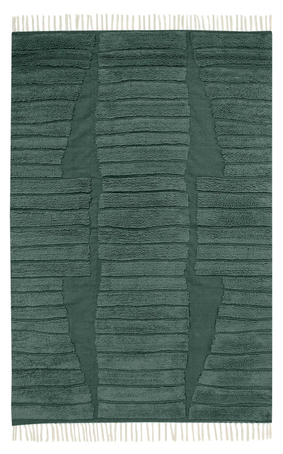 Hochflorteppiche - Rani Natural Cotton Shaggy (grün)