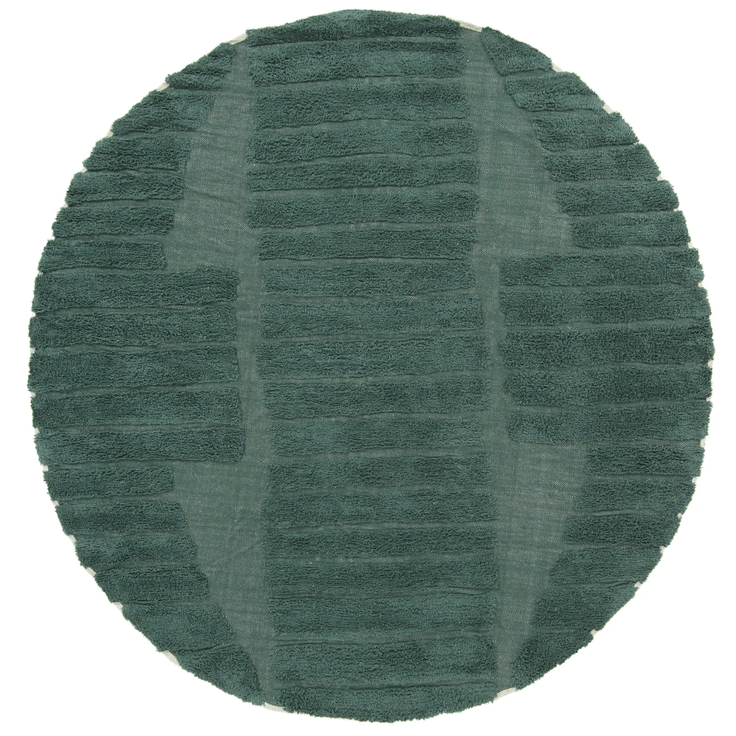 Rund Teppich - Rani Natural Cotton Shaggy (grün)