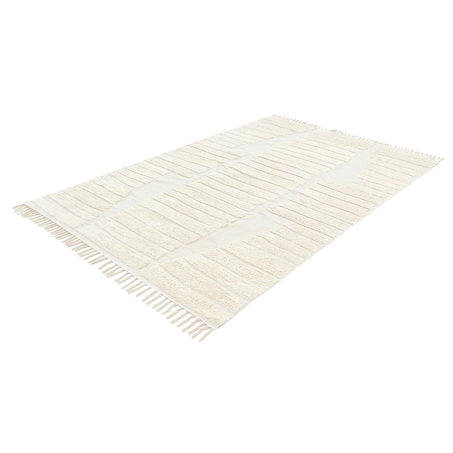 Hochflorteppiche - Rani Natural Cotton Shaggy (cremefarben)