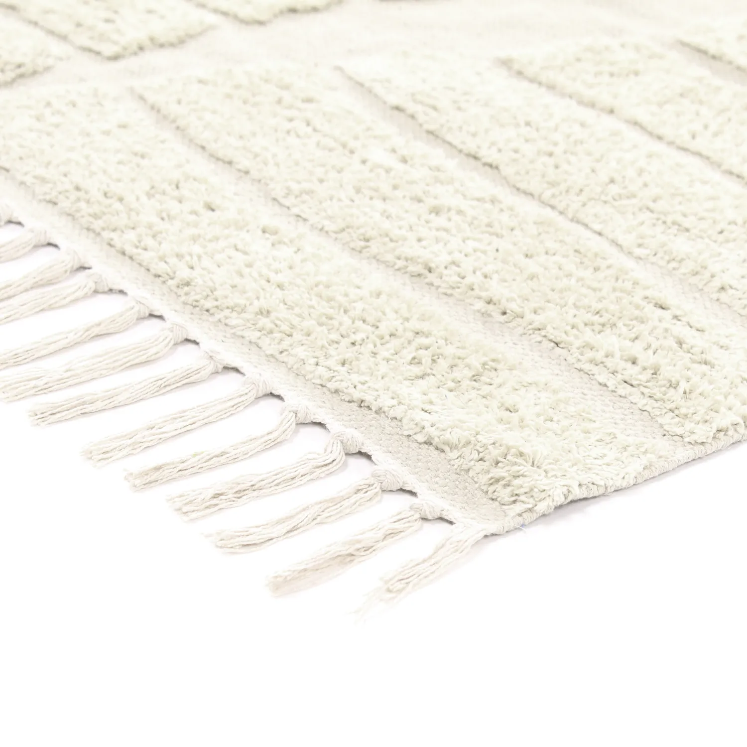 Hochflorteppiche - Rani Natural Cotton Shaggy (cremefarben)