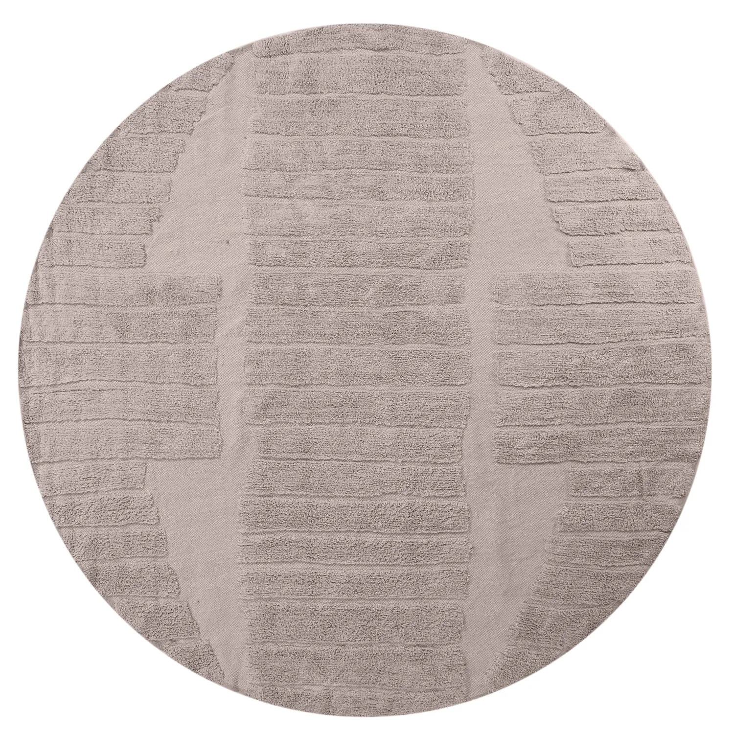 Rund Teppich - Rani Natural Cotton Shaggy (taupe)