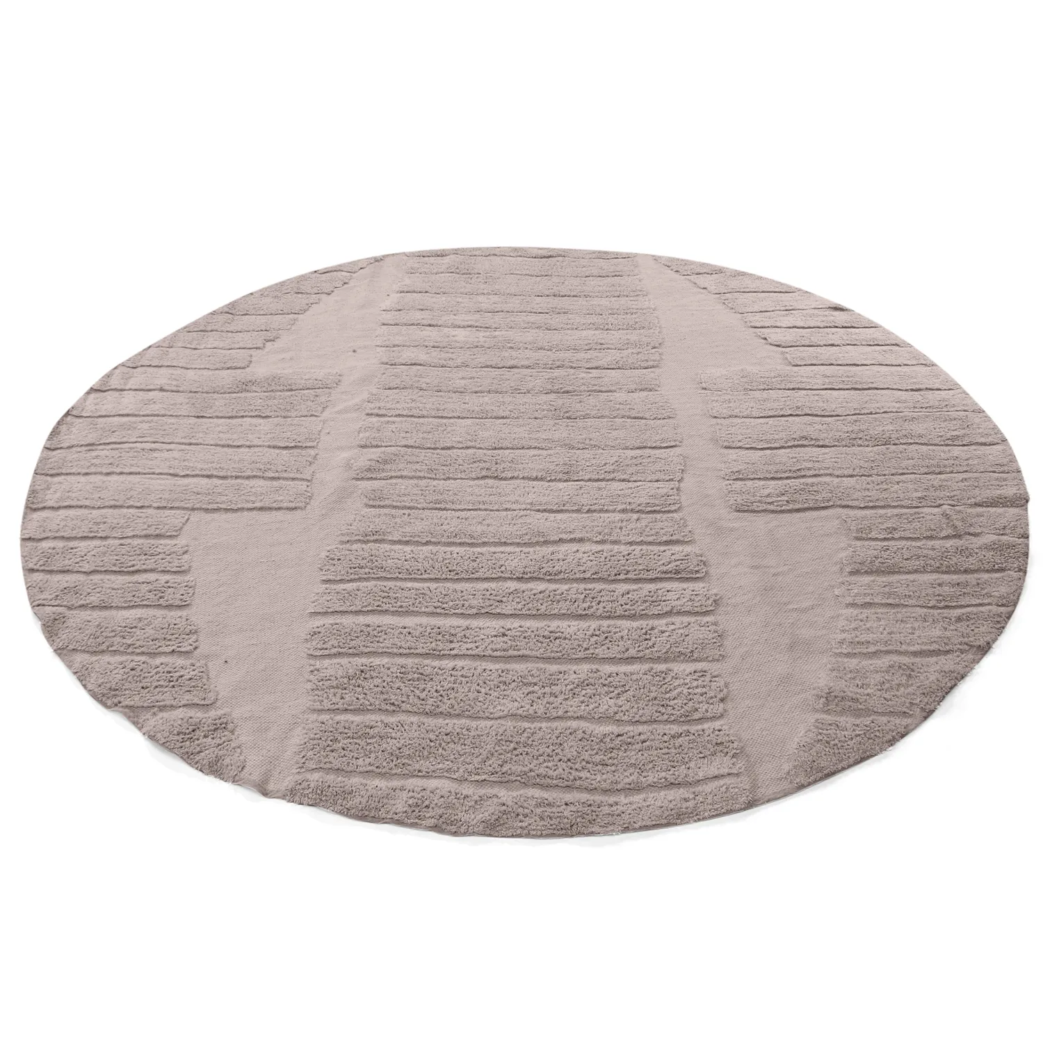 Rund Teppich - Rani Natural Cotton Shaggy (taupe)