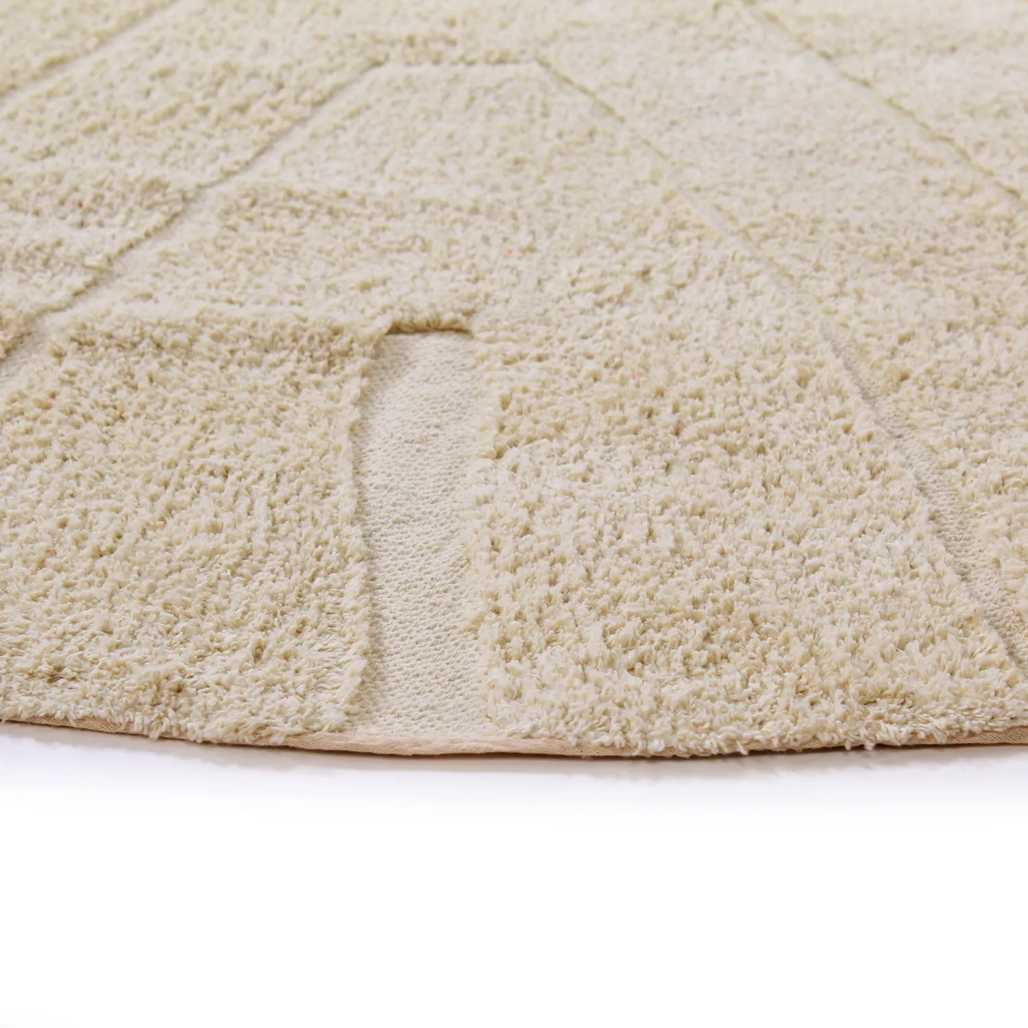 Rund Teppich - Sivia Natural Cotton Shaggy (beige)