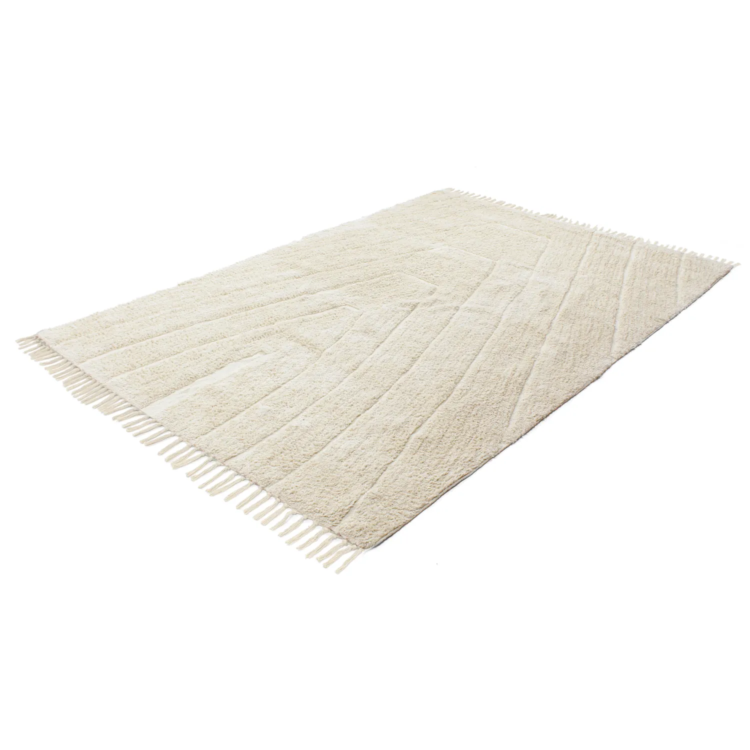 Hochflorteppiche - Sivia Natural Cotton Shaggy (cremefarben)