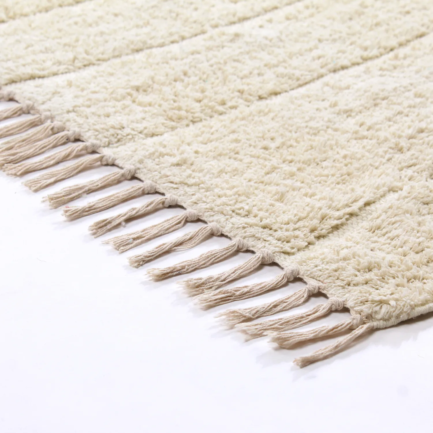 Hochflorteppiche - Sivia Natural Cotton Shaggy (cremefarben)