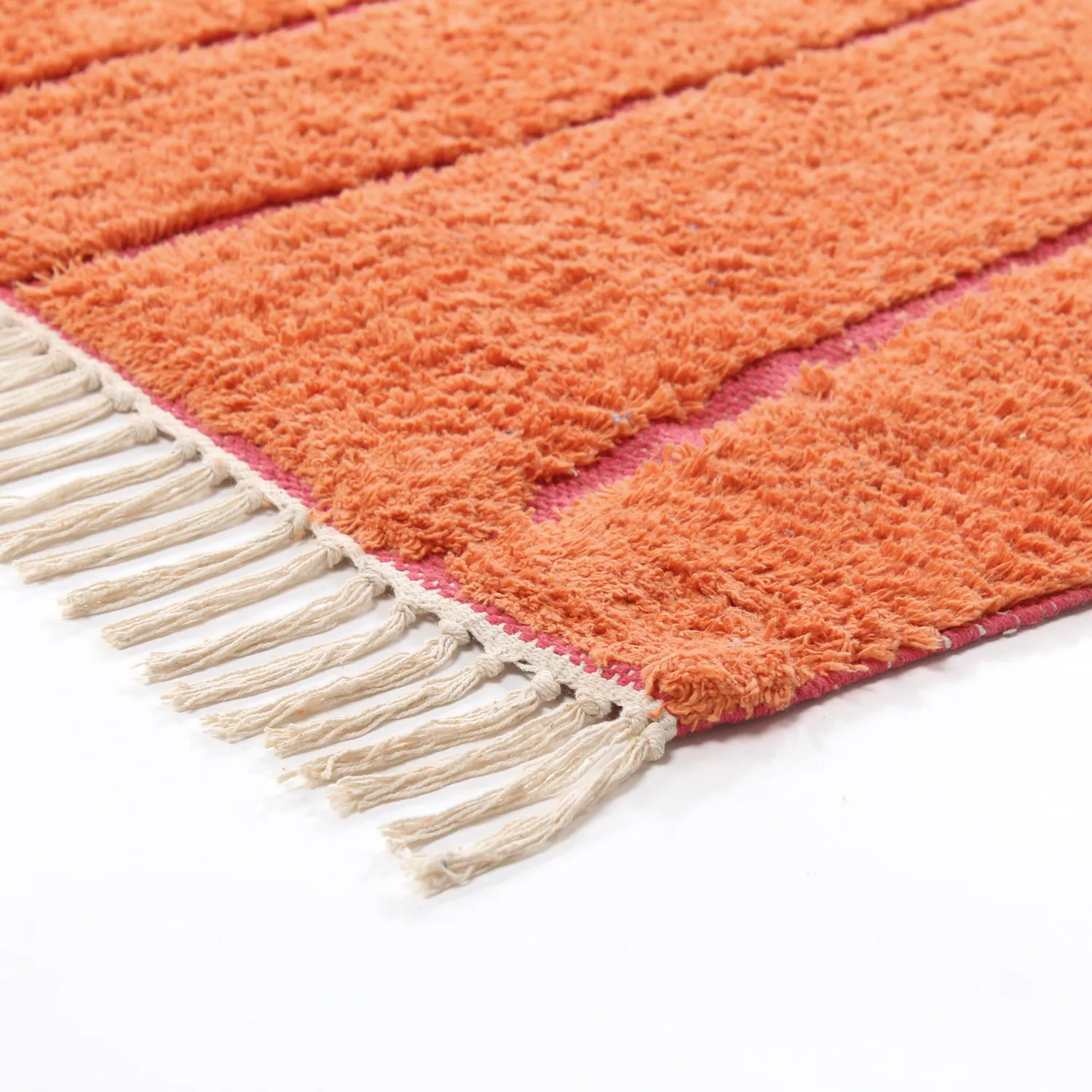 Hochflorteppiche - Sivia Natural Cotton Shaggy (rot/orange)