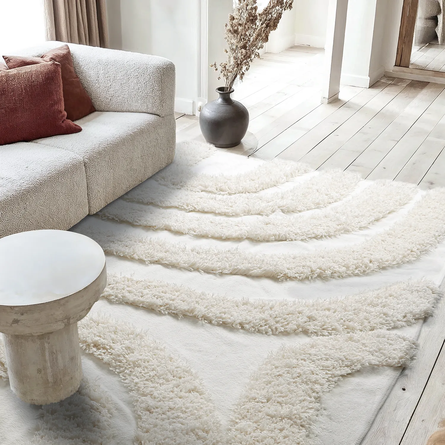 Hochflorteppiche - Sivota Natural Cotton Shaggy (cremefarben)