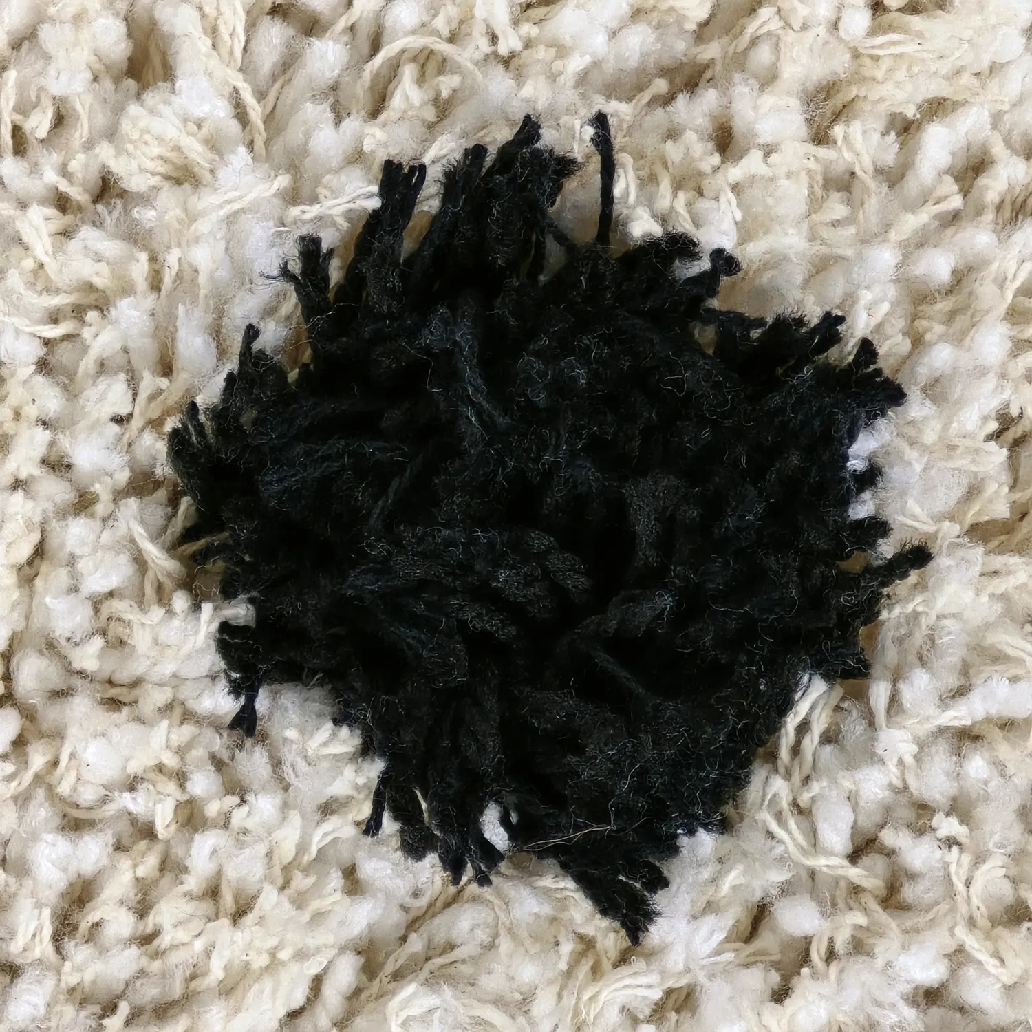 Hochflorteppiche - Soria Natural Cotton Shaggy (offwhite/schwarz)