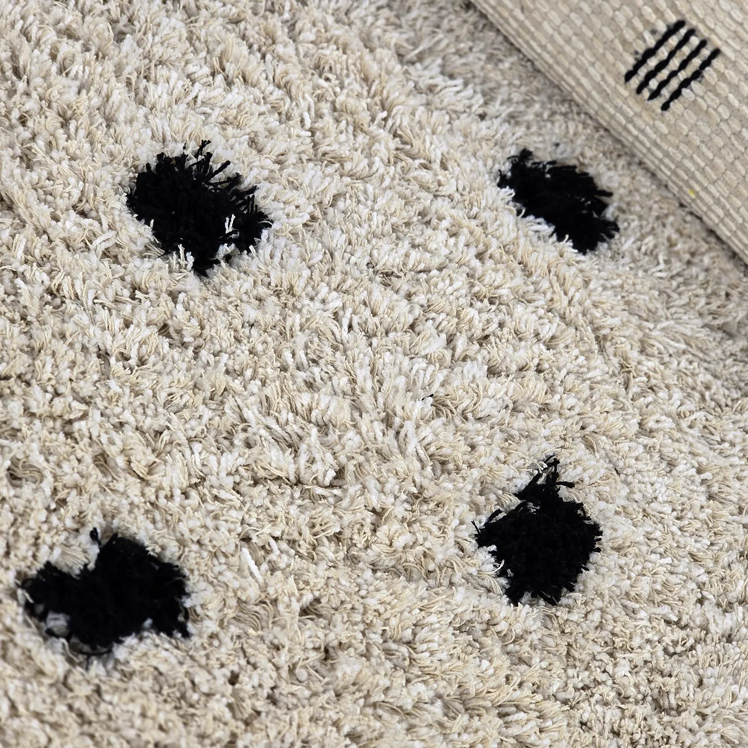 Hochflorteppiche - Soria Natural Cotton Shaggy (offwhite/schwarz)