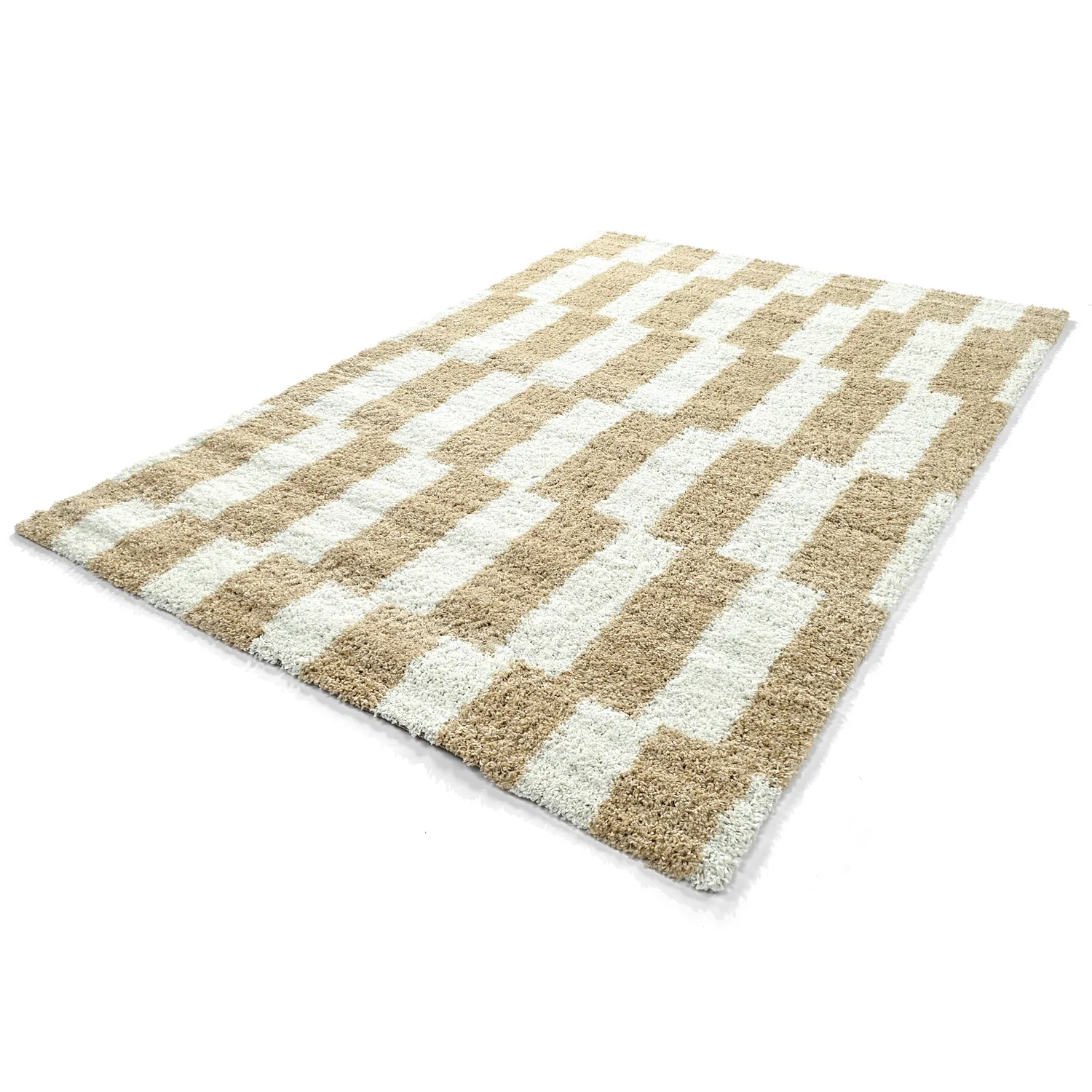 Hochflorteppiche - Tamri (beige/weiß)