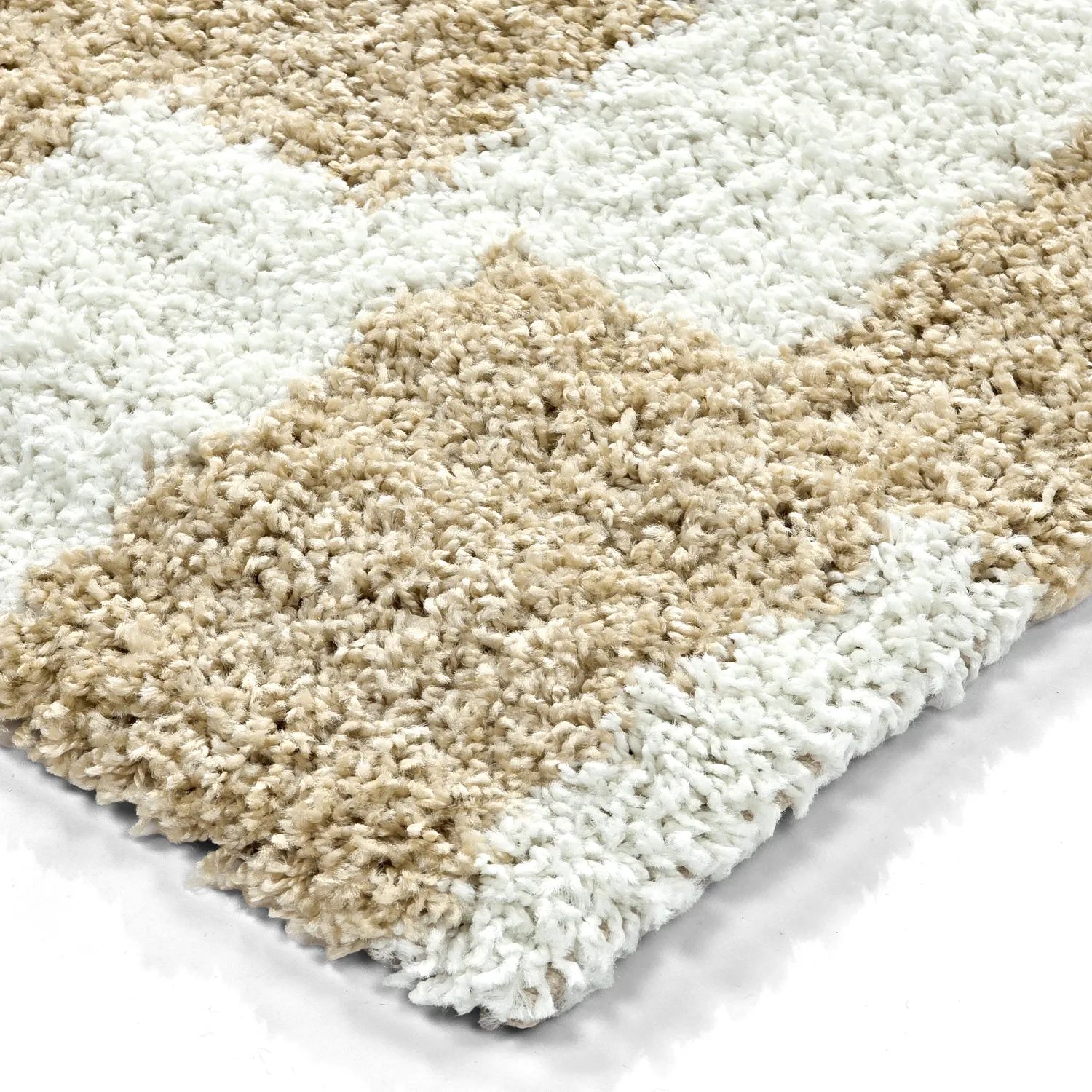 Hochflorteppiche - Tamri (beige/weiß)