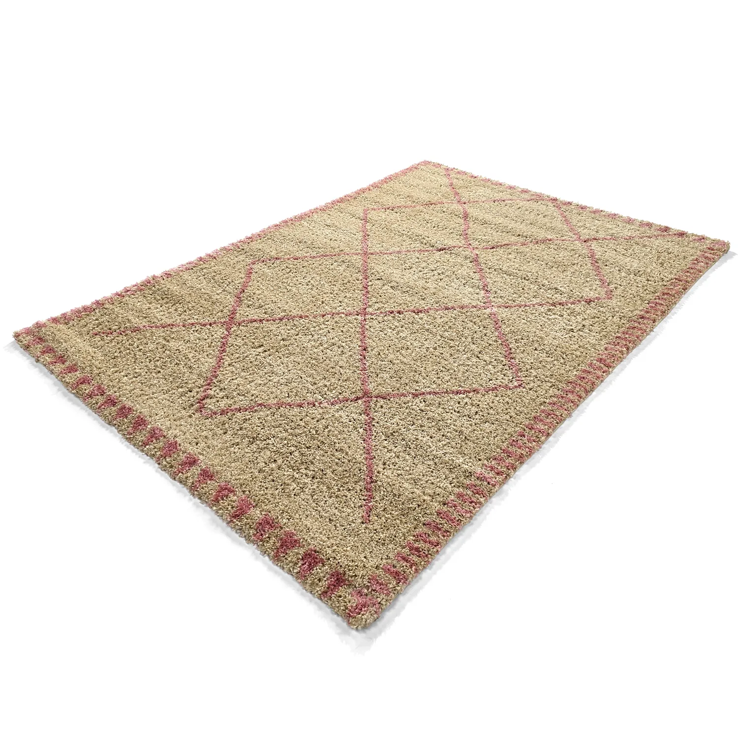 Hochflorteppiche - Tiznit (beige/rosa)