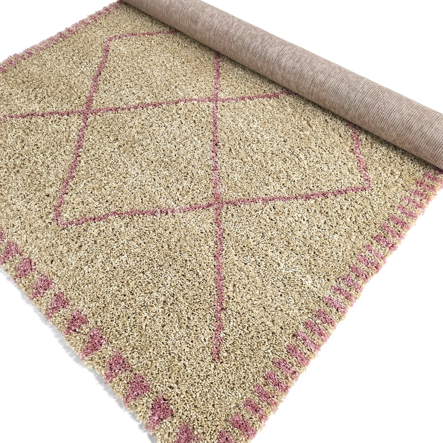 Hochflorteppiche - Tiznit (beige/rosa)