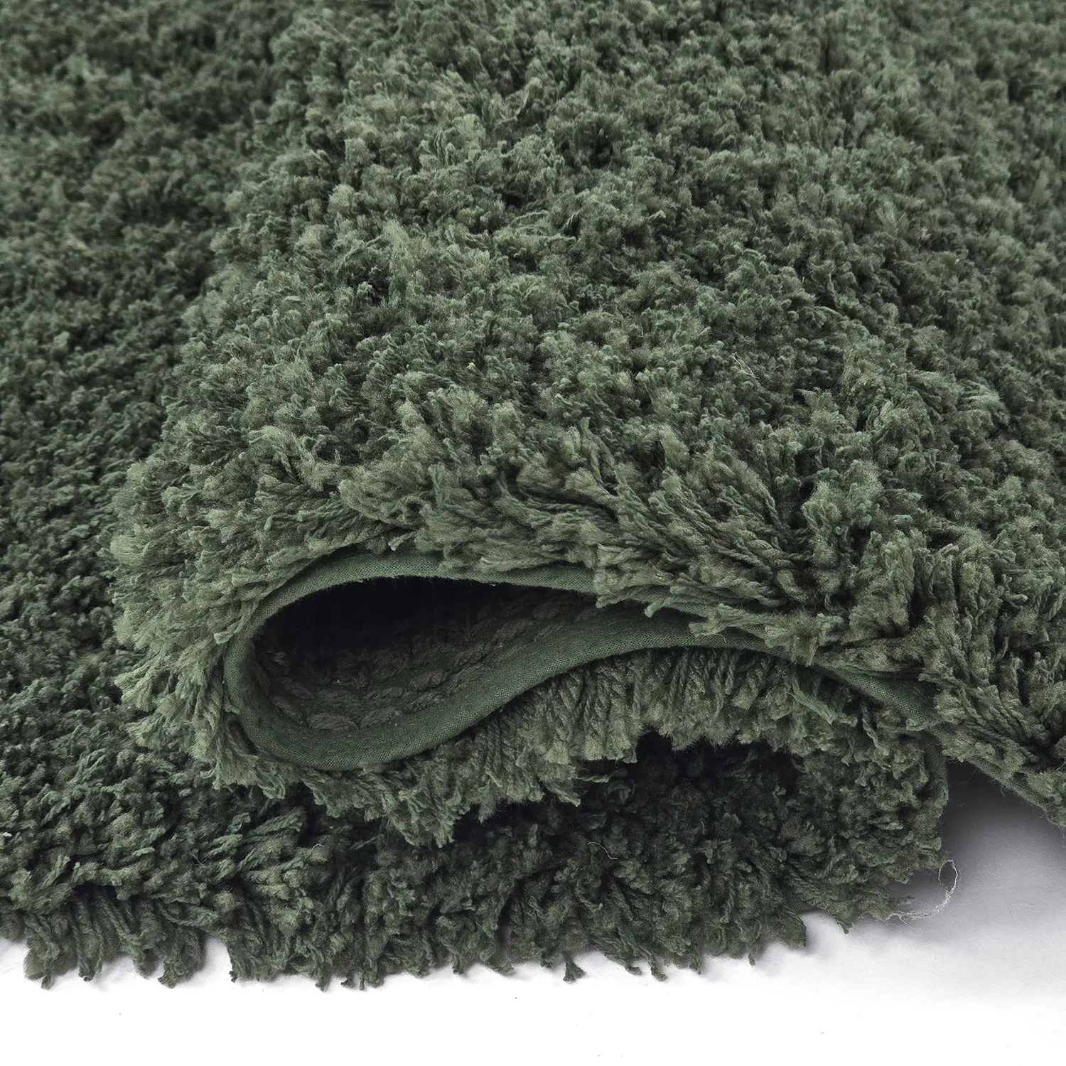 Hochflorteppiche - Combarro Solid Cotton Shaggy (grün)