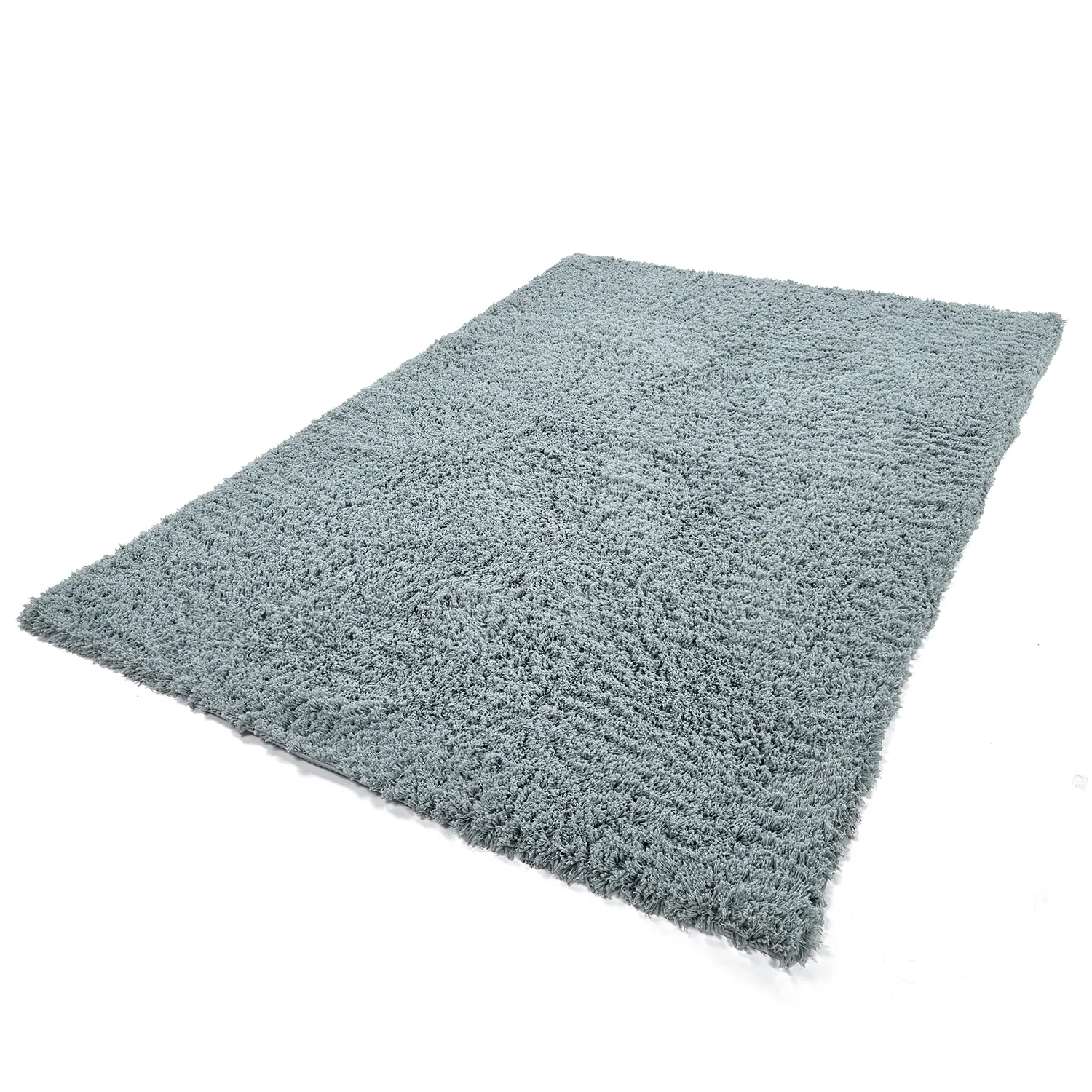 Hochflorteppiche - Combarro Solid Cotton Shaggy (hellblau)